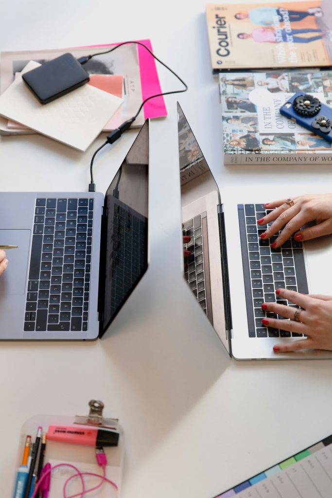 typing on keyboard